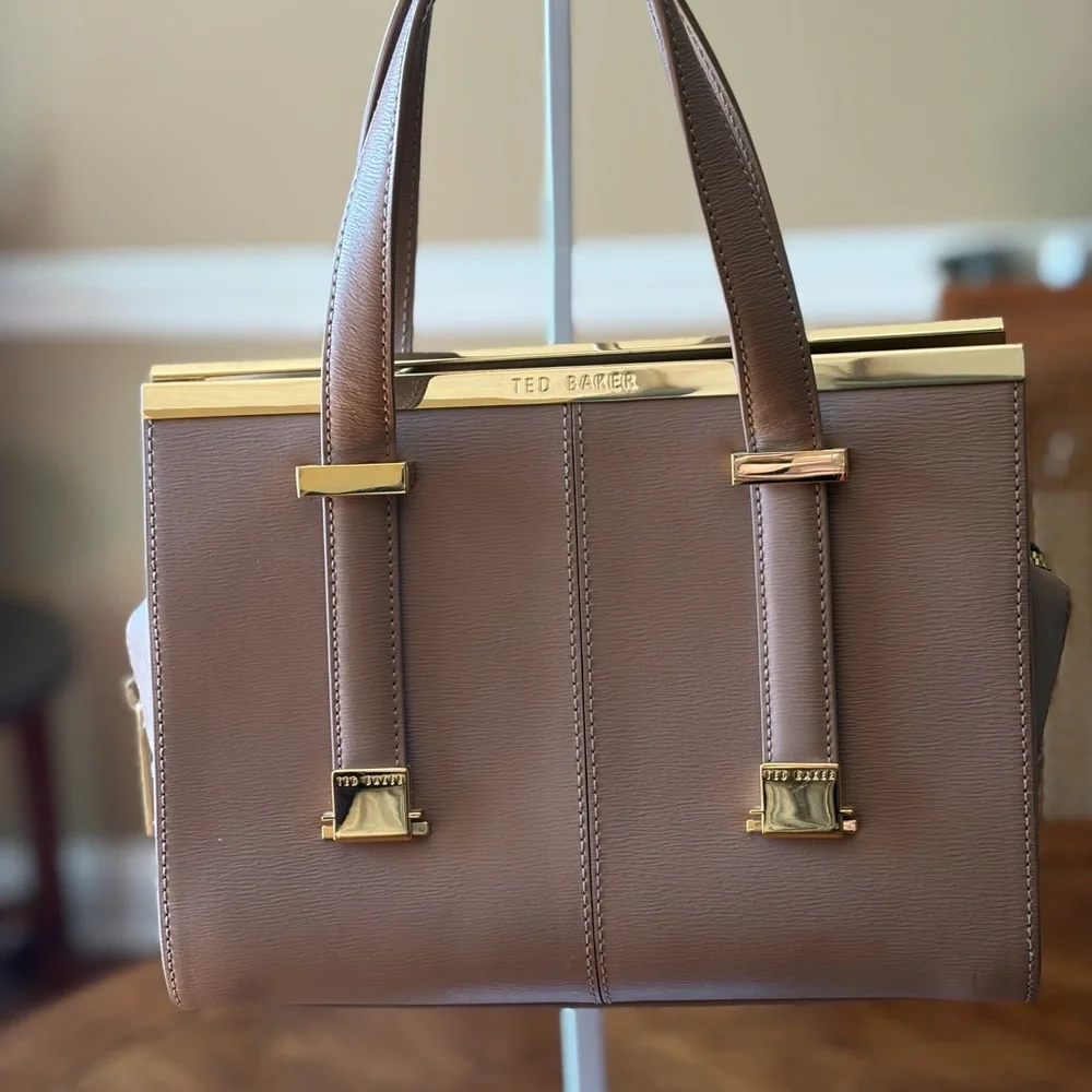 Ted Baker London Leather Satchel with Gold Hardware